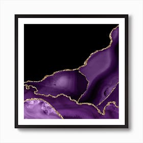 Purple & Gold Agate Texture 03 Art Print