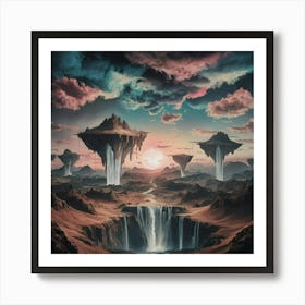 Waterfalls In The Sky Art Print