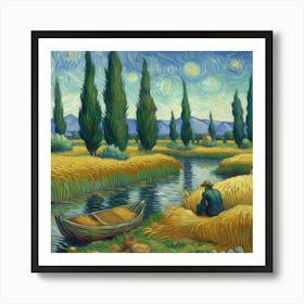 Van Gogh Painted A Wheat Field With Cypresses On The Banks Of The Nile River 2 Art Print