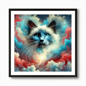 Cat In The Clouds 7 Art Print