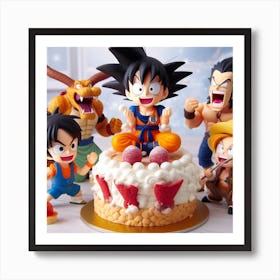 Anime friends attending goku birthday!! Art Print