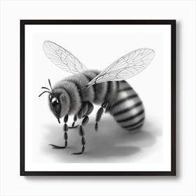 Bee Drawing Art Print