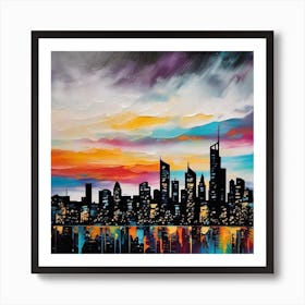 Sunset Cityscape Art Print