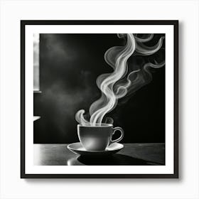 Black And White Coffee Cup 2 Art Print