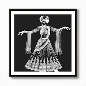 Amazing Paper cutting art works of Elegance dancing pose Art Print