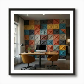 Modern Office With Colorful Wall Panels Art Print
