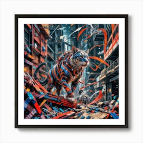 Tiger In The City Art Print