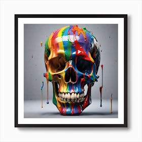 Rainbow Skull Art Print