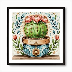 Cactus In A Pot 11 Art Print