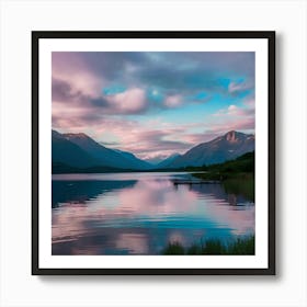Sunset Over A Lake Art Print