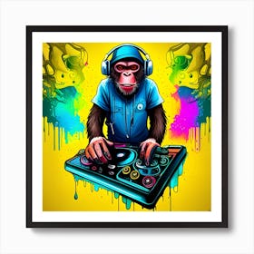 Dj Chimpanzee Art Print