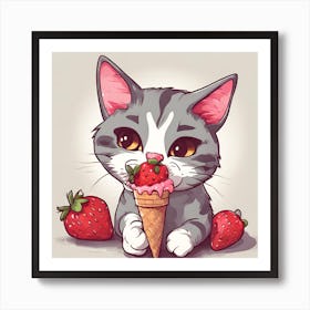 Gatto Gelato 4 Art Print