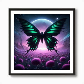 Butterfly In The Night Sky 1 Art Print