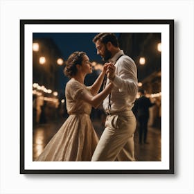 Man And Woman Dancing Art Print