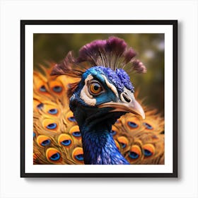 Peacock Portrait Art Print