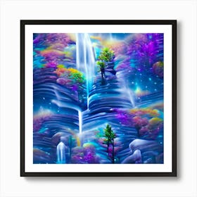 Waterfall In The Forest Poster