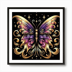 Golden Butterfly 1 Art Print