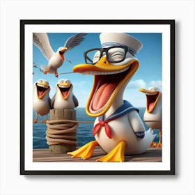 Laughing Duck 3 Art Print
