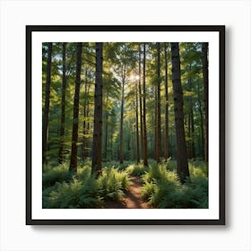 Ferns In The Forest 3 Art Print