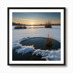 Sunset In The Snow 1 Art Print