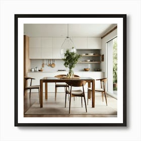 A Photo Of A Kitchen With A Modern Dining Table 3 Art Print