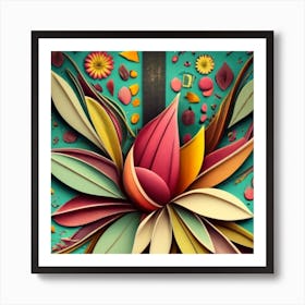 3d Flower Art Art Print