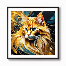 Golden Cat 27 Art Print