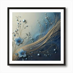 Blue Flowers 5 Art Print