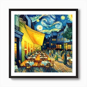 Outdoor Party - Van Gogh Styled Art Print