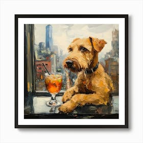 Airedale Welshie At The Bar 13 Art Print