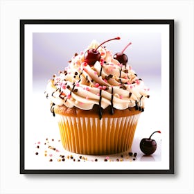 Sugary Dreams Beautifully Decorated Cupcake Art Print