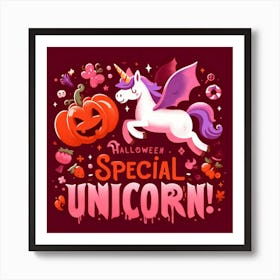 Halloween Special Unicorn Art Print