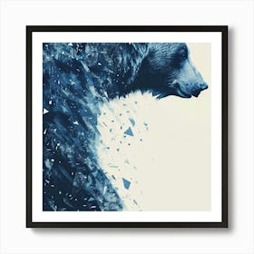 Bear Market Symbols With Shattered Glass Effects Digital Art Art Print