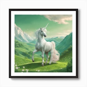 590646 Green Mountains In The Middle Of A Green Land With Xl 1024 V1 0 Art Print