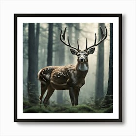 Deer In The Forest 209 Art Print