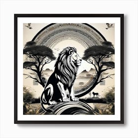 Lion In The Forest 11 Art Print