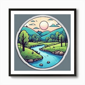 Landscape Sticker 4 Art Print