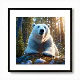 Polar Bear In The Forest 1 Art Print