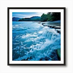 Ocean Lake River Pond Stream Splash Wave Ripple Tide Current Cascade Fountain Waterfall (2) Art Print