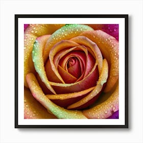 Rainbow Rose Art Print