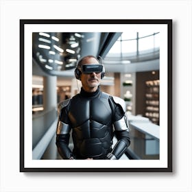 Futuristic Man In Vr Glasses 1 Art Print