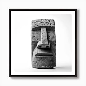 Moai Head bust isolated stone object Art Print