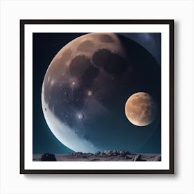 Moon And Planets Art Print