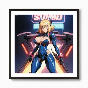 1900's vintage sexy anime girl in mech suits 07 Art Print