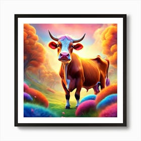 Cow In The Field 1 Art Print