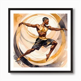 Dancer In Gold 2 Art Print