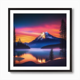 Sunset In The Mountains 2 Art Print