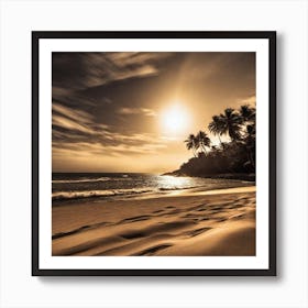 Sunset On The Beach 805 Art Print