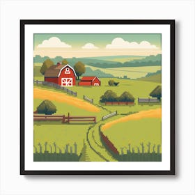 Pixel Farm Art Print