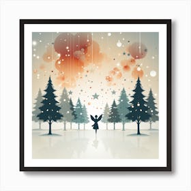 Christmas Tree In The Forest 2 Art Print